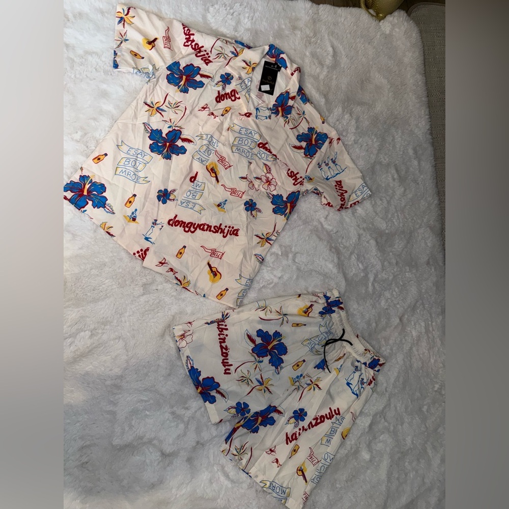 Floral Print Shirt and Shorts Set